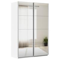 Ormar S Kliznim Vratima Feldkirch - bijela/srebrne boje, Moderno, staklo/drvni materijal (136/210/62cm) - Modern Living