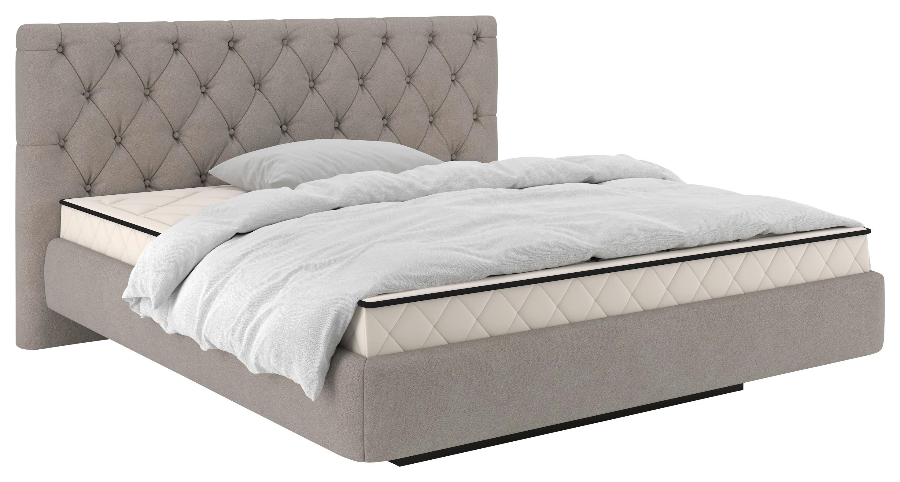 Polsterbett Pedro D Beige ca. 140x200cm - Beige/Schwarz, MODERN, Holz/Holzwerkstoff (140/200cm) - Mömax