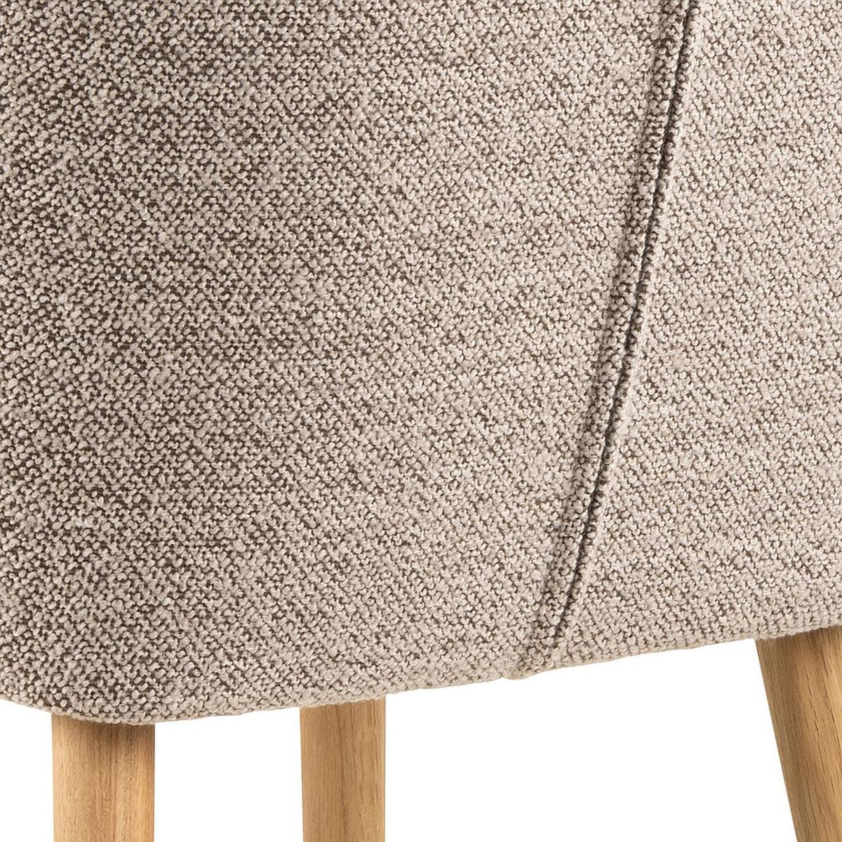 KRZESŁO Z PODŁOKIETNIKAMI NORA - beżowy/kolor dębowy, Konventionell, tkanina/drewno (58/84/58cm) - MID.YOU