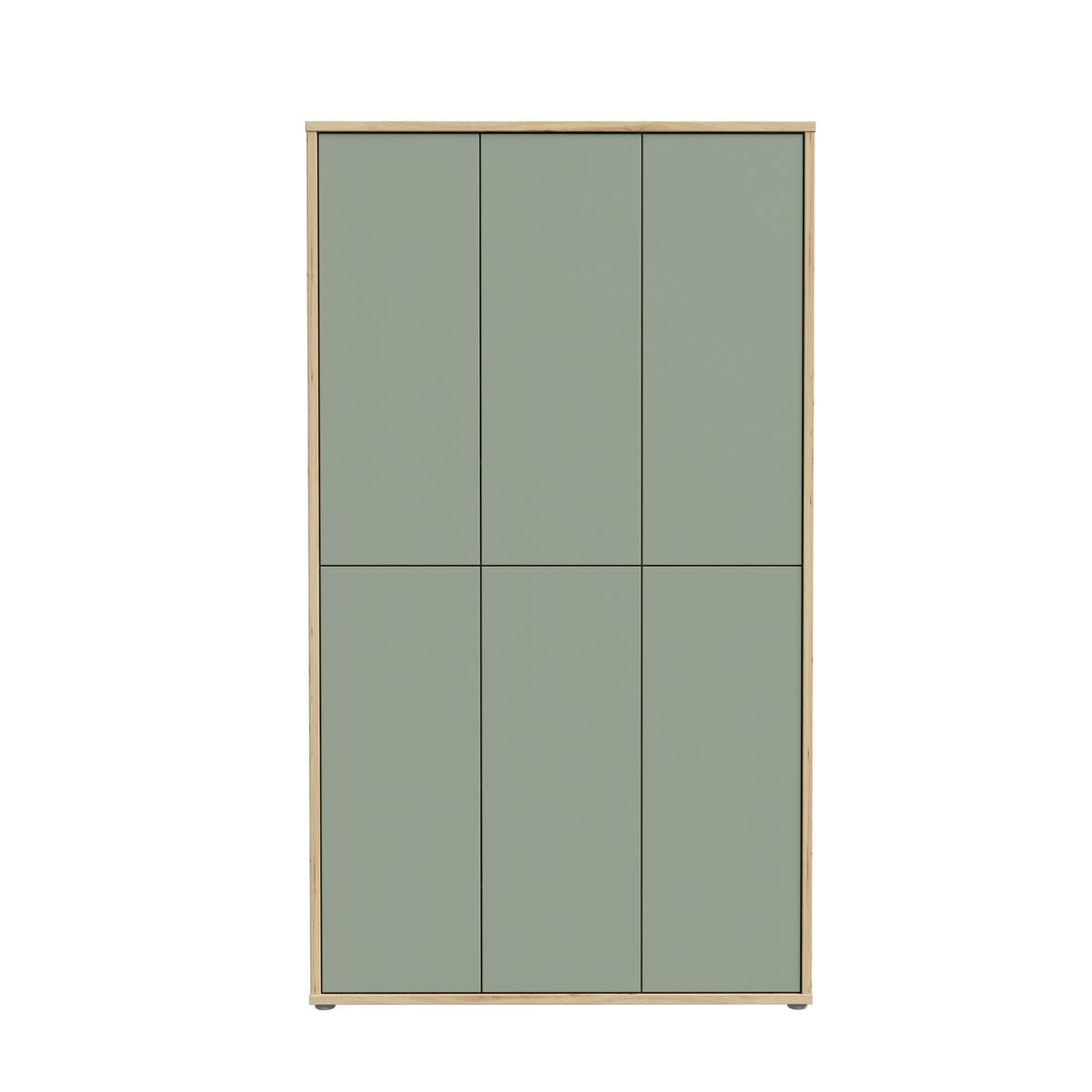 Dulap pentru pantofi ALICE - verde salvie/stejar Artisan, Modern, material pe bază de lemn (109,2/191,9/34,9cm) - Modern Living
