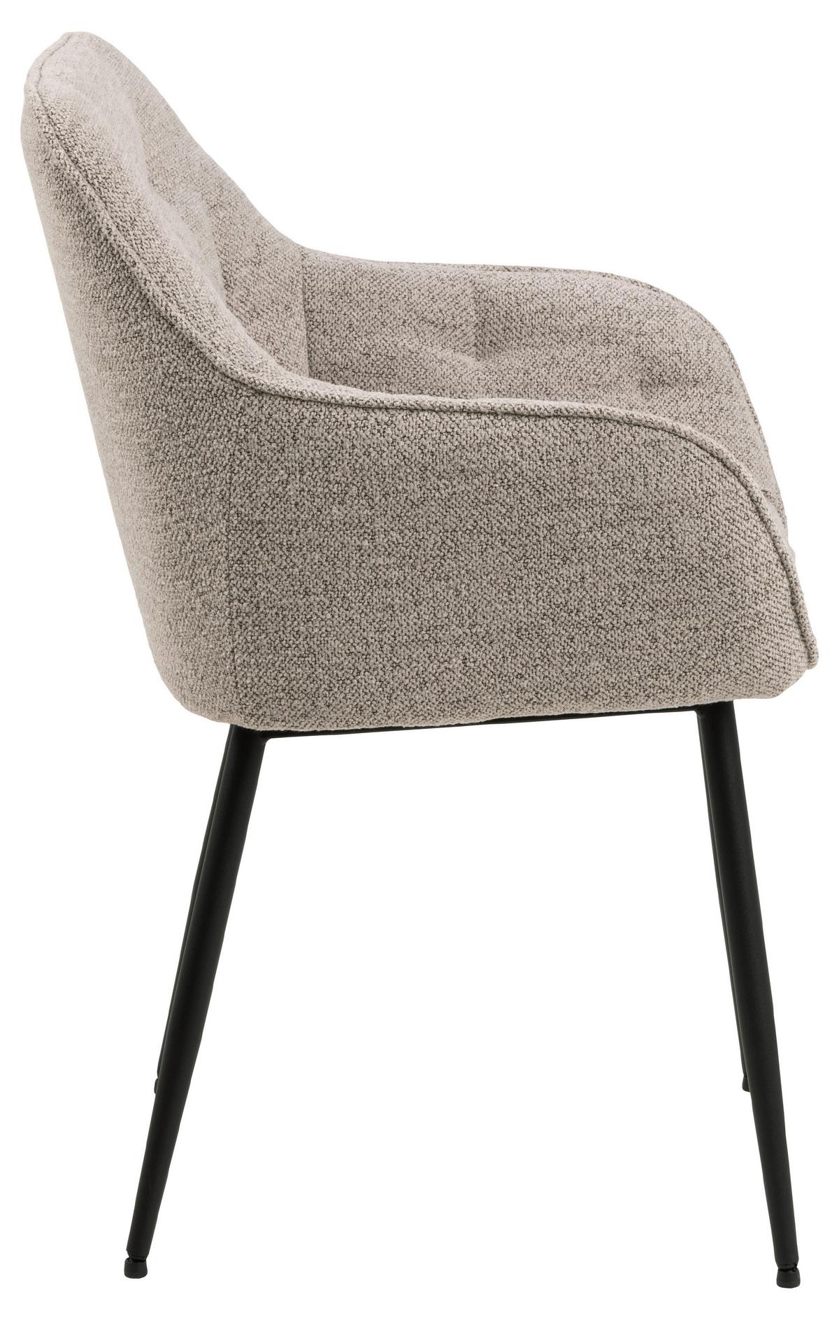 KRZESŁO Z PODŁOKIETNIKAMI BROOKE - beżowy/czarny, Modern, metal/tkanina (58/83/55cm) - MID.YOU