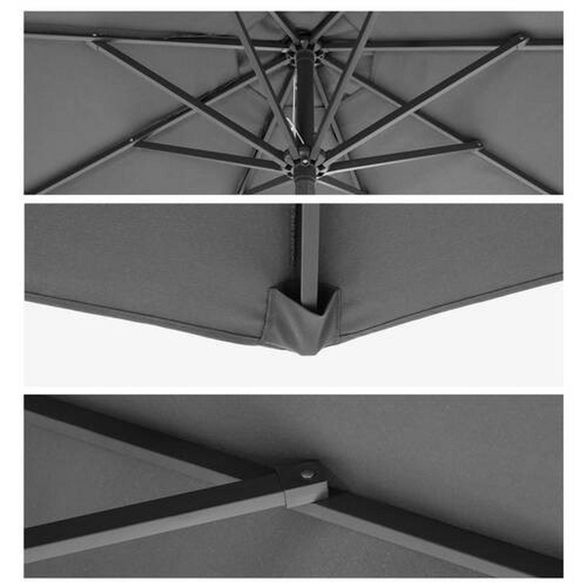 Sonnenschirm M Grau/Schwarz ca. 300cm - Schwarz/Grau, Basics, Textil/Metall (300/300cm) - Modante