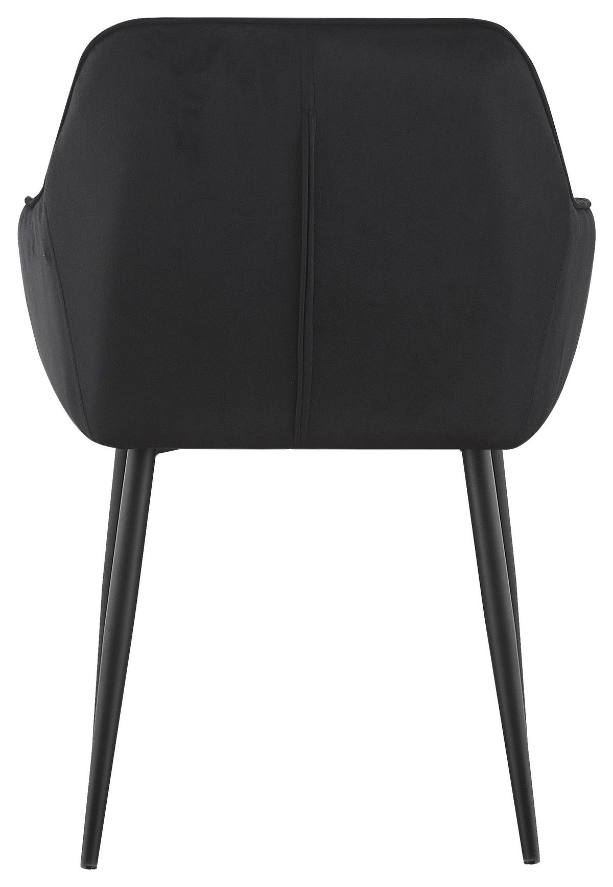 ZESTAW KRZESEŁ Z PODŁOKIETNIK. STU - czarny, Design, metal/tkanina (56/82,5/61,5cm) - Novel