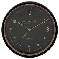 Wanduhr Elvo Schwarz - Schwarz, Glas/Kunststoff (29,2/5cm) - Mömax
