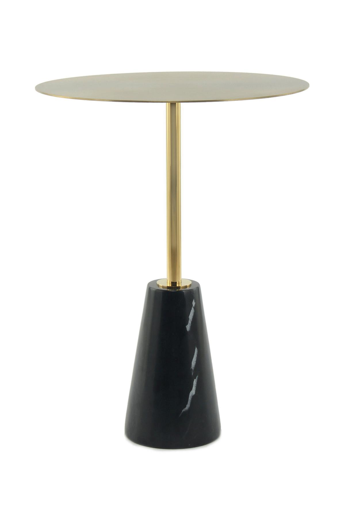 BEISTELLTISCH ROCIO 300 SCHWARZ - Design, Stein/Metall (40/53cm) - Kayoom