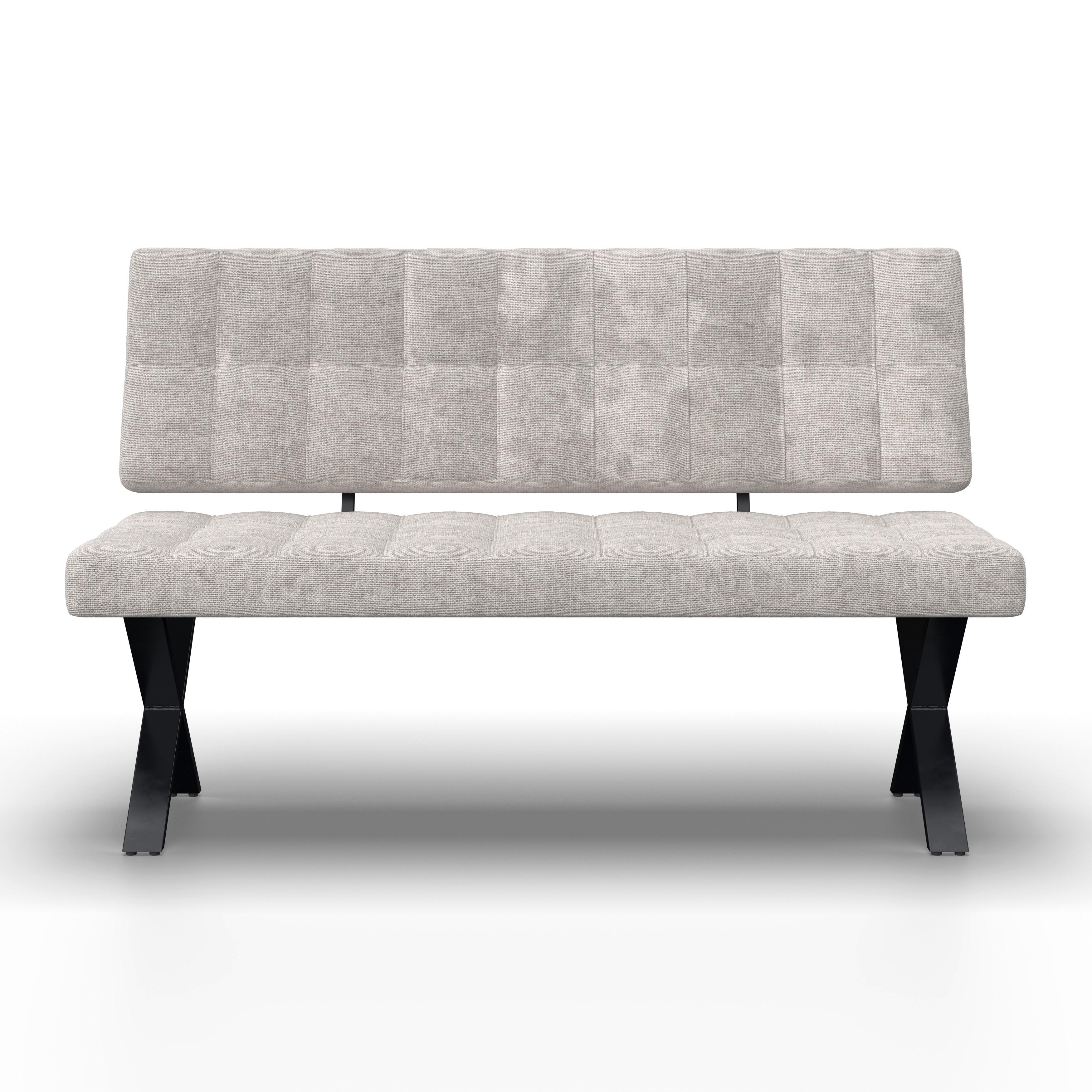 SITTBÄNK NOVA - ljusgrå/svart, Modern, metall/trä (140/97/64cm) - Bessagi Home