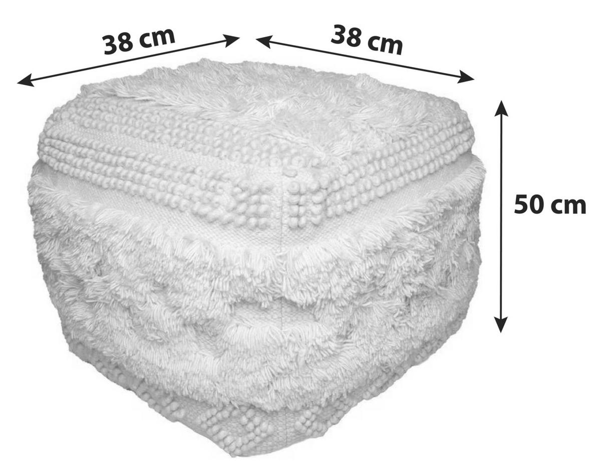 POUF POUF BOHIST 125 NATURAL - Creme, Trend, Textil (38/50/38cm) - Kayoom