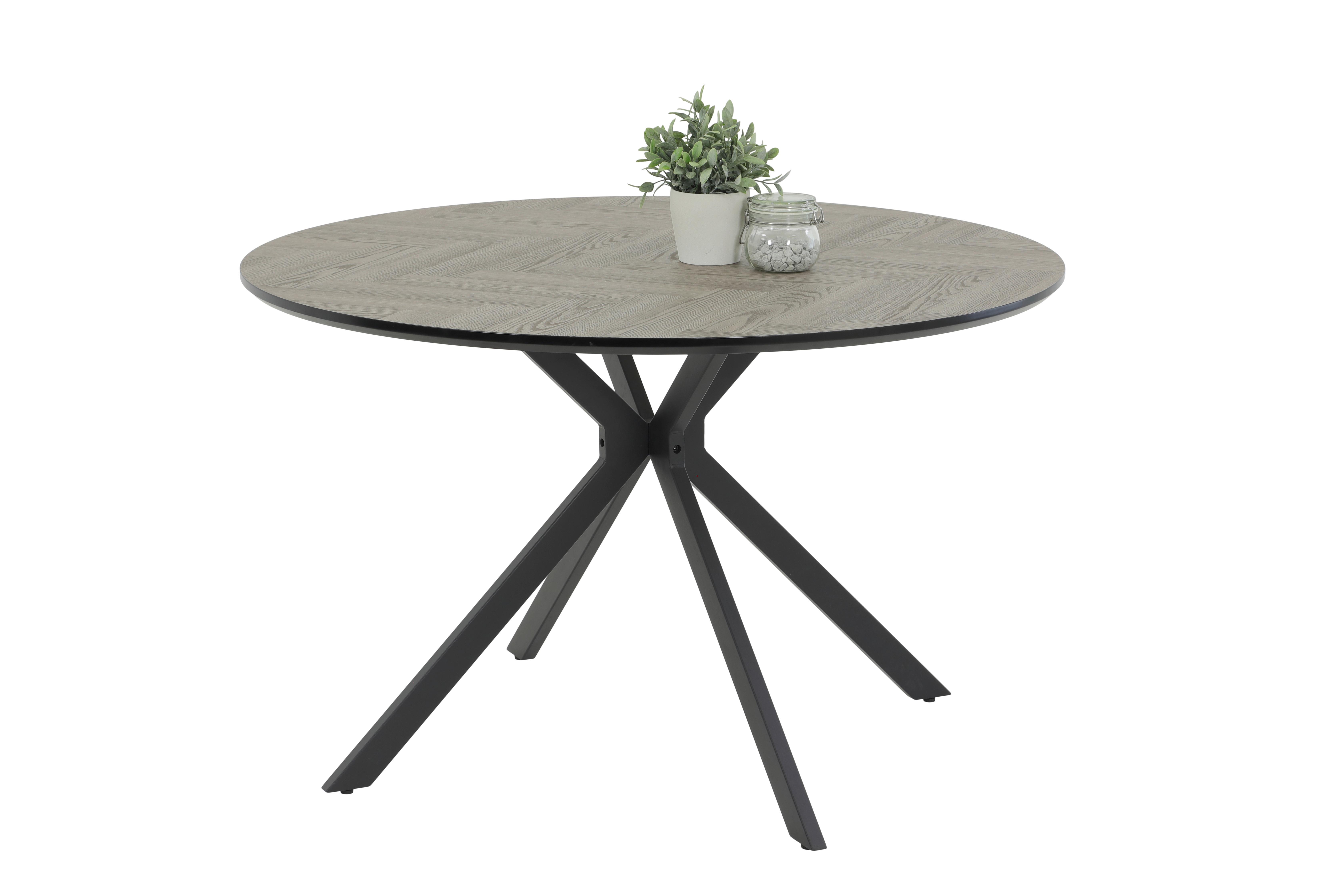 ESSTISCH PETRA T - Hellgrau/Schwarz, MODERN, Holzwerkstoff (120/76/120cm) - MID.YOU