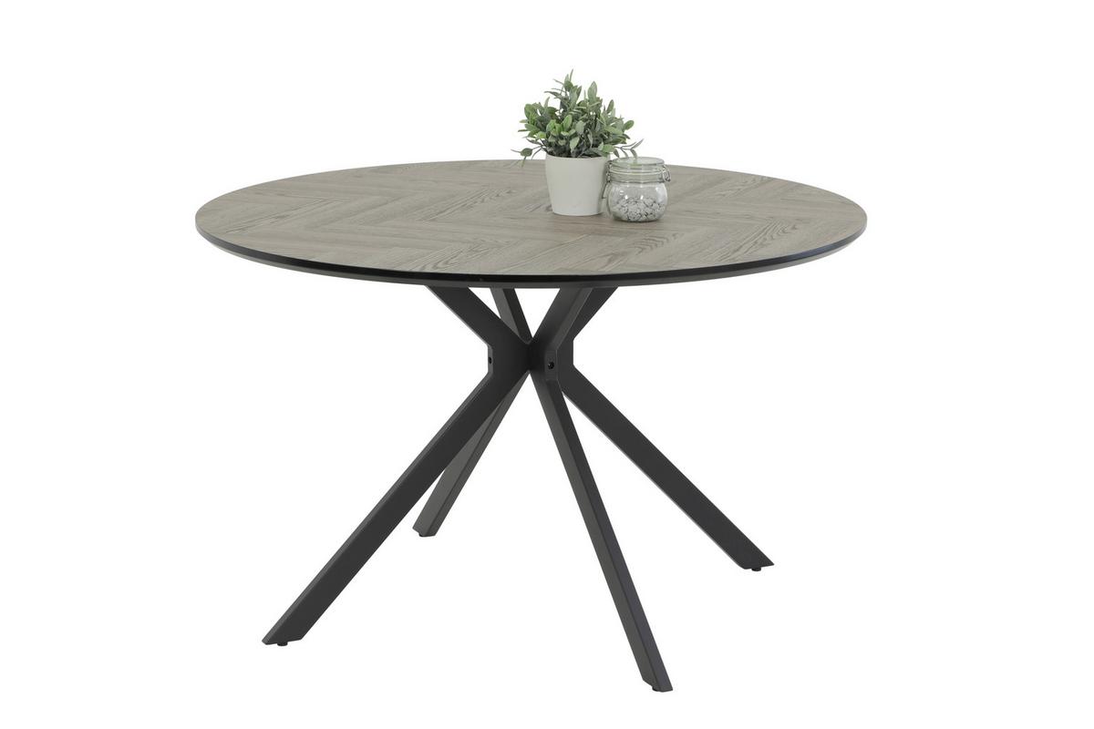 ESSTISCH PETRA T - Hellgrau/Schwarz, MODERN, Holzwerkstoff (120/76/120cm) - MID.YOU
