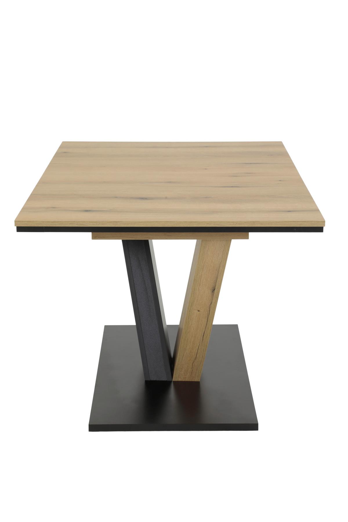 TISCHGRUPPE BEKE G - Eichefarben/Anthrazit, MODERN, Holzwerkstoff/Textil (140 - 180/76/90cm) - MID.YOU