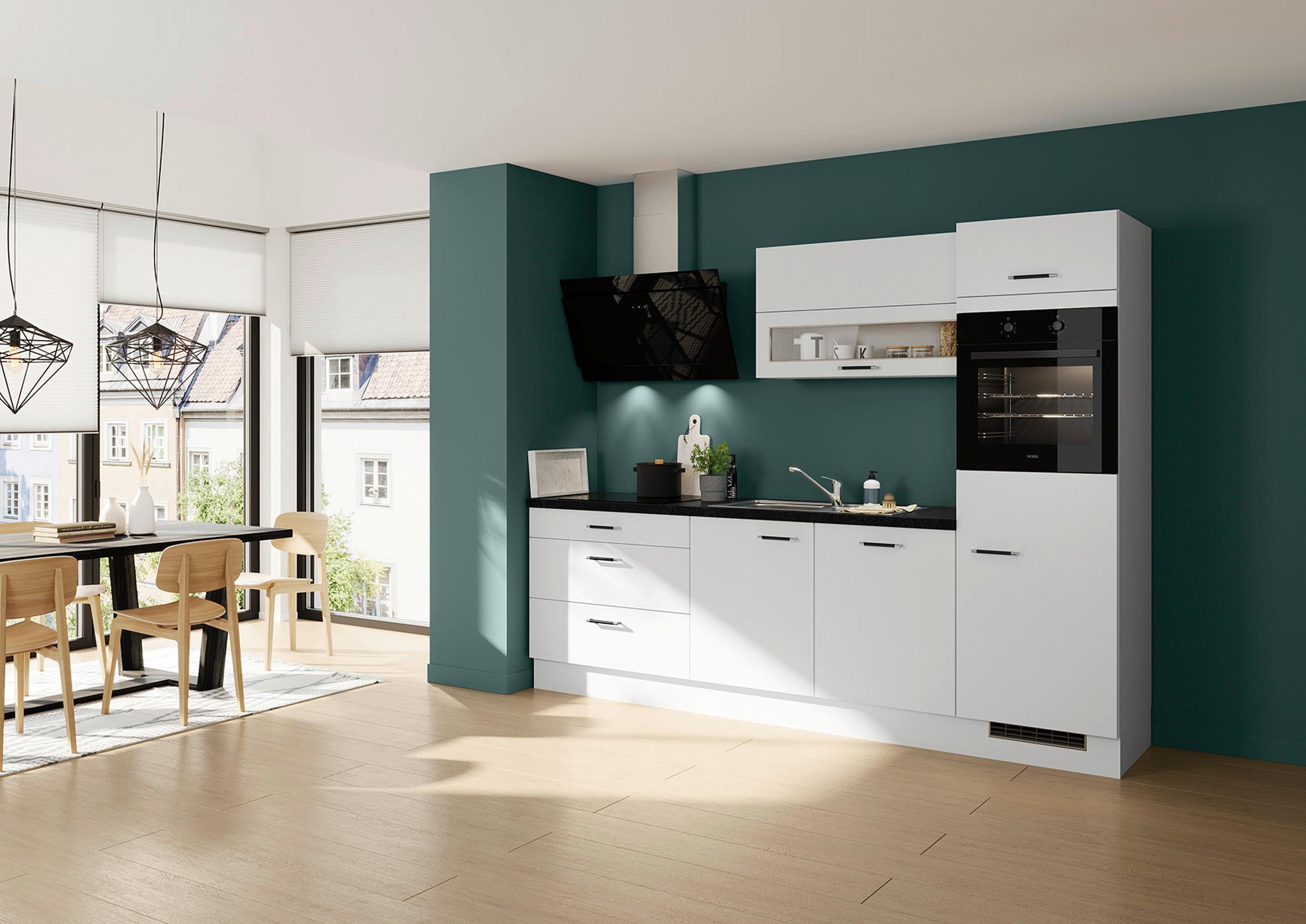 Küchenblock IBZ ohne Geräte ca. 270 cm Hellgrau - Edelstahlfarben/Hellgrau, Design, Holzwerkstoff (270cm) - Impuls