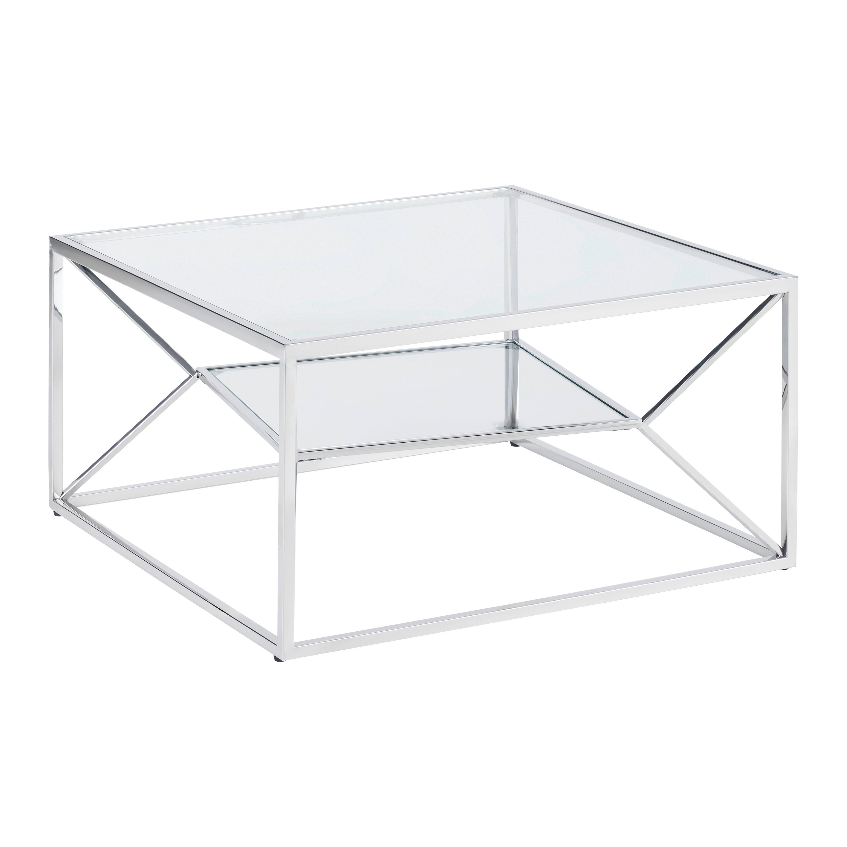 Couchtisch Angel II Chromfarben - Chromfarben, MODERN, Glas/Metall (70/70/38cm) - Mömax