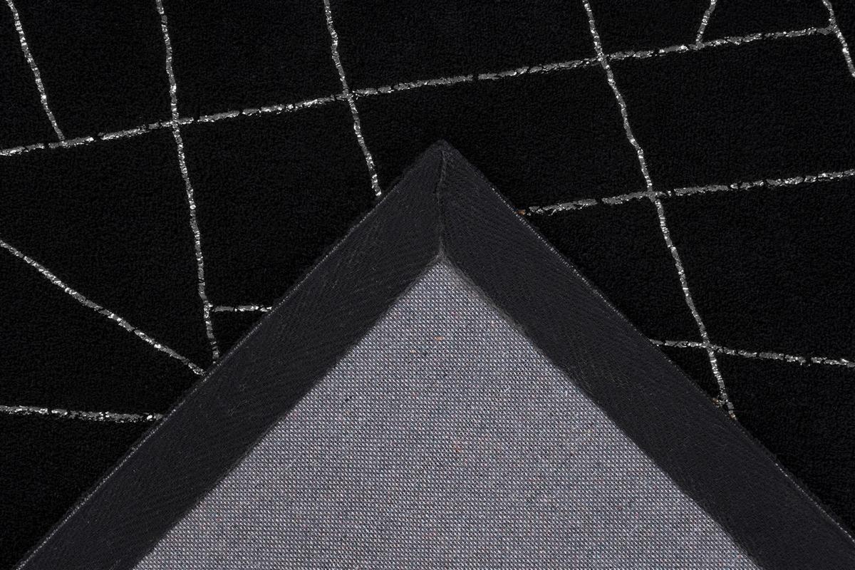 FLACHWEBETEPPICH BIJOU 125 - noir/couleur argentée, Konventionell, textile (120/170cm) - Kayoom