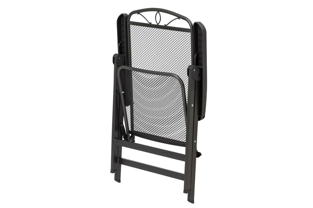 Gartenklappstuhl-Set Elda 4-tlg. Anthrazit - Anthrazit, Basics, Metall (65/103/60cm) - Siena Garden