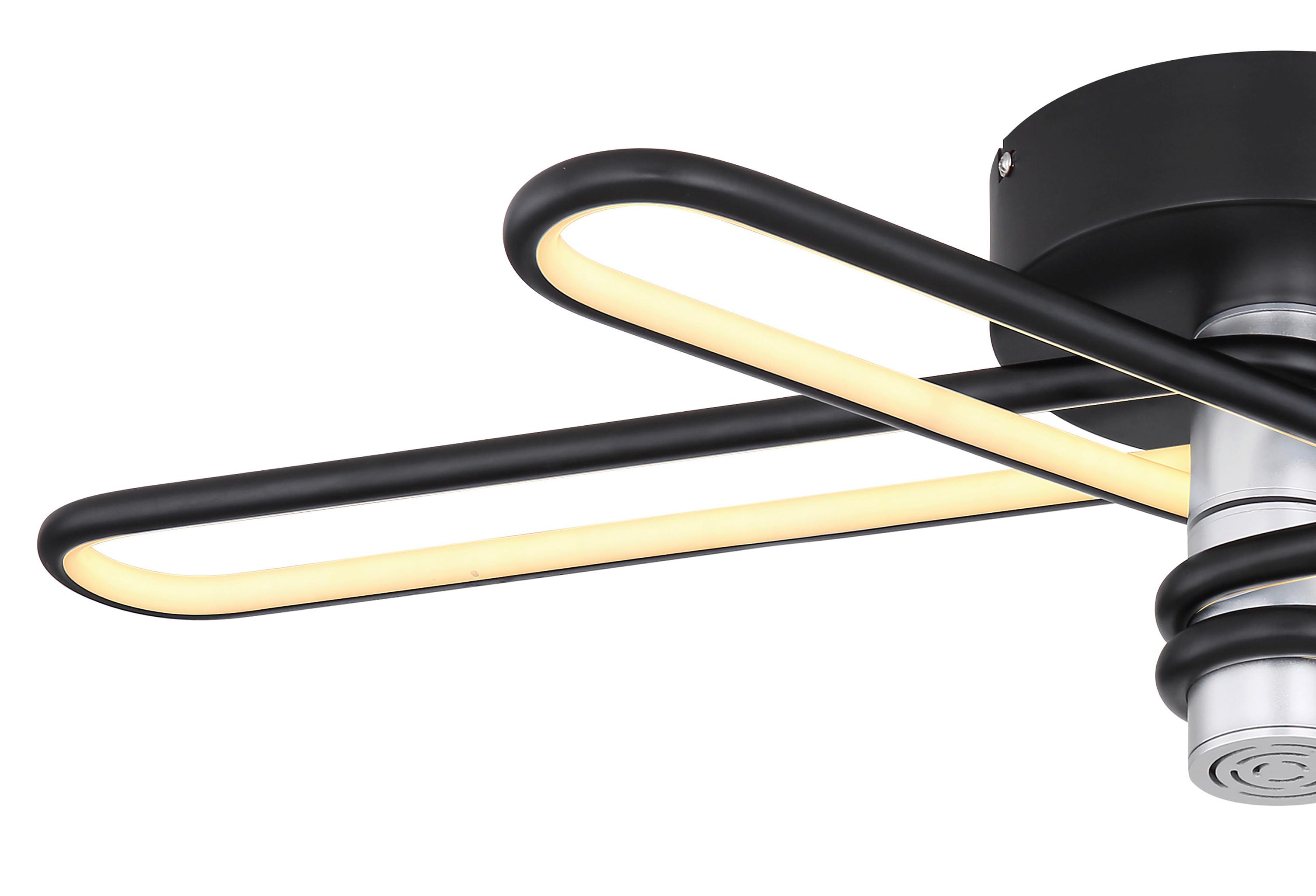 Led Mennyezeti Lámpa 58007dl - fekete/opál, Trend, műanyag/fém (91,5/46,5/18,5cm)