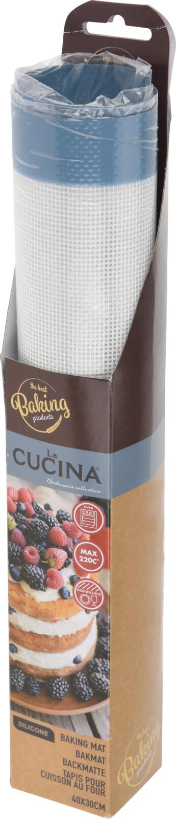 Szilikonos Nyújtólap La Cucina - krém/kék, műanyag (40/30cm)