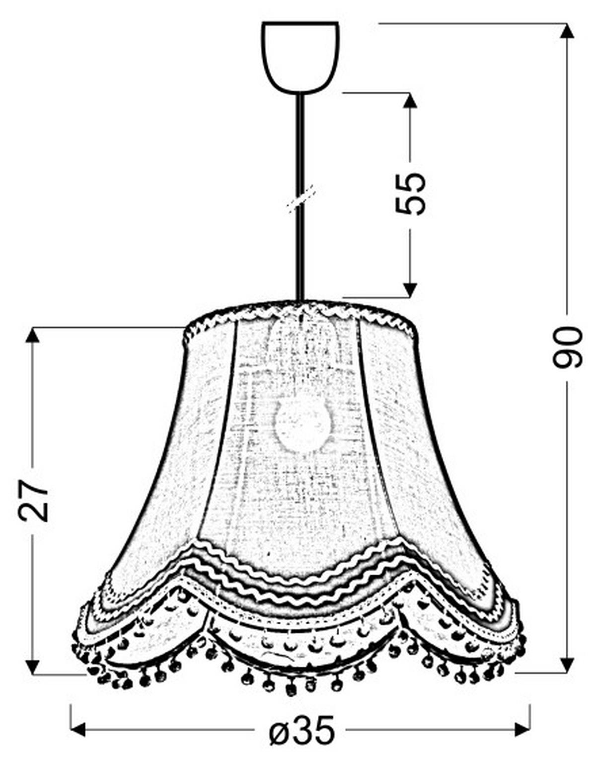 Viseća Svjetiljka Arlekin - svijetlo zelena, Trend, tekstil/plastika (35/35/90cm)