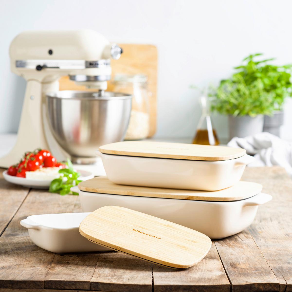 FORMA DO ZAPIEKANIA STONEWARE - kremowy/biały, Basics, materiały naturalne/ceramika (24cm) - Kitchenaid