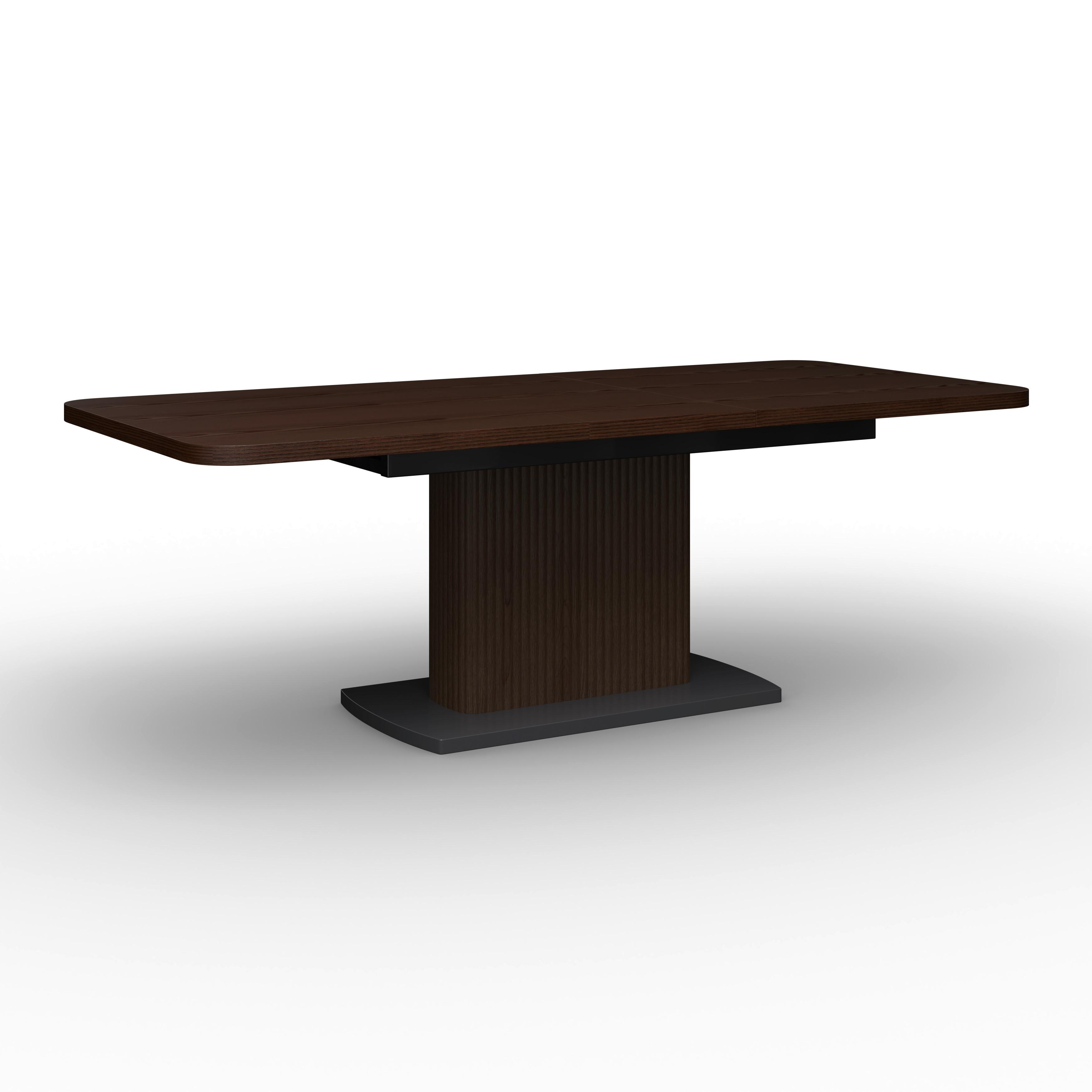 MASĂ EXTENSIBILĂ AMADO - nucă/negru, Modern, lemn/metal (200-160/76/90cm) - Bessagi Home