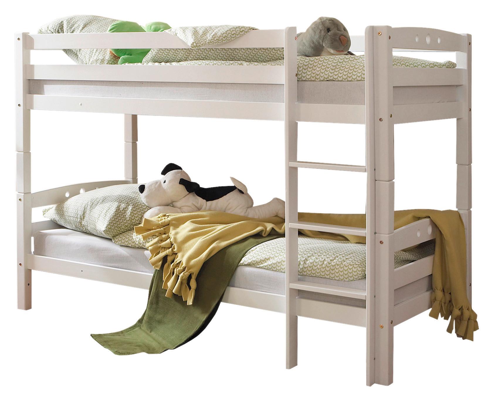Etagenbett Lupo R aus Buche weiß ca. 208x102 cm - Weiß, Basics, Holz (90/200cm) - MID.YOU