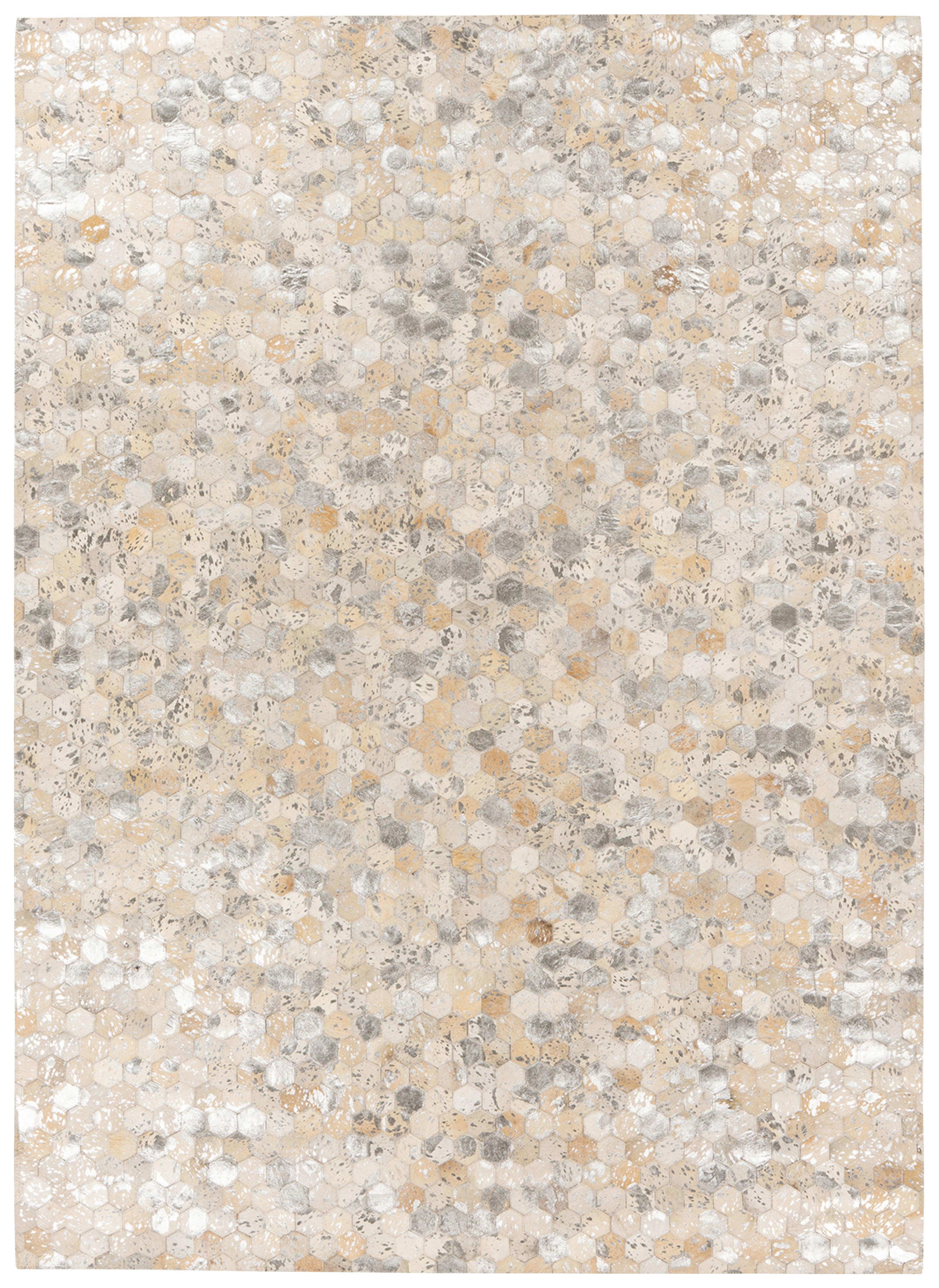 LEDERTEPPICH RAVI 400 - Silberfarben, Konventionell, Leder (160/230cm) - Kayoom