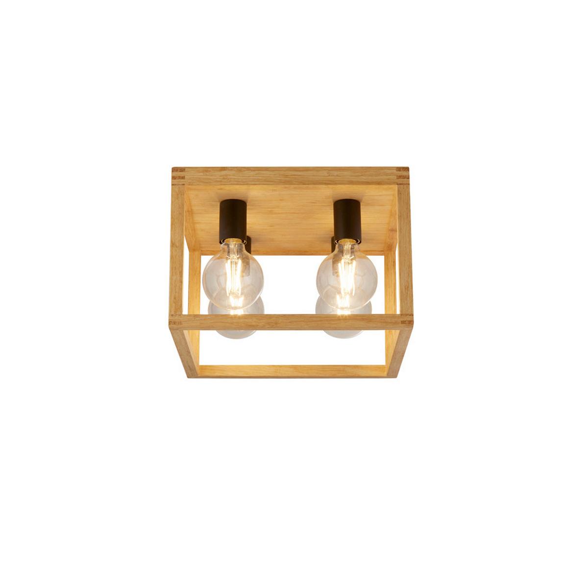 Mennyezeti Lámpa 54742-4na - Natur, műanyag/fa (36/36/25cm)