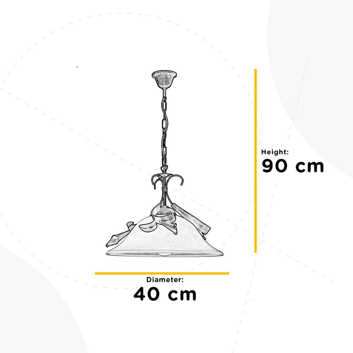 Függőlámpa 4722/smb - gyöngyház/bronzszínű, Konventionell, üveg/fém (40/40/90cm)