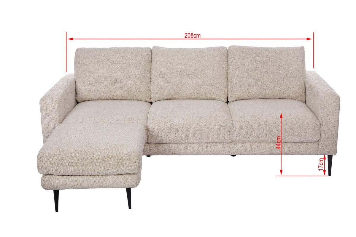Trosed Parma, Krem - črna/krem barve, Basics, kovina/tekstil (208/83/151cm) - Livetastic