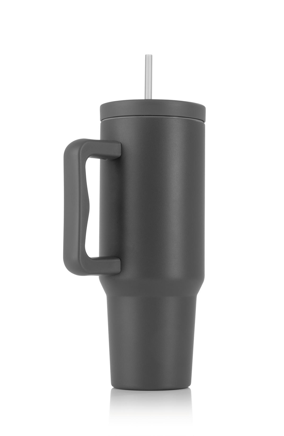 TERMOKUBEK 15042 - szary, Basics, tworzywo sztuczne/metal (1,2l) - GOURMETMAXX