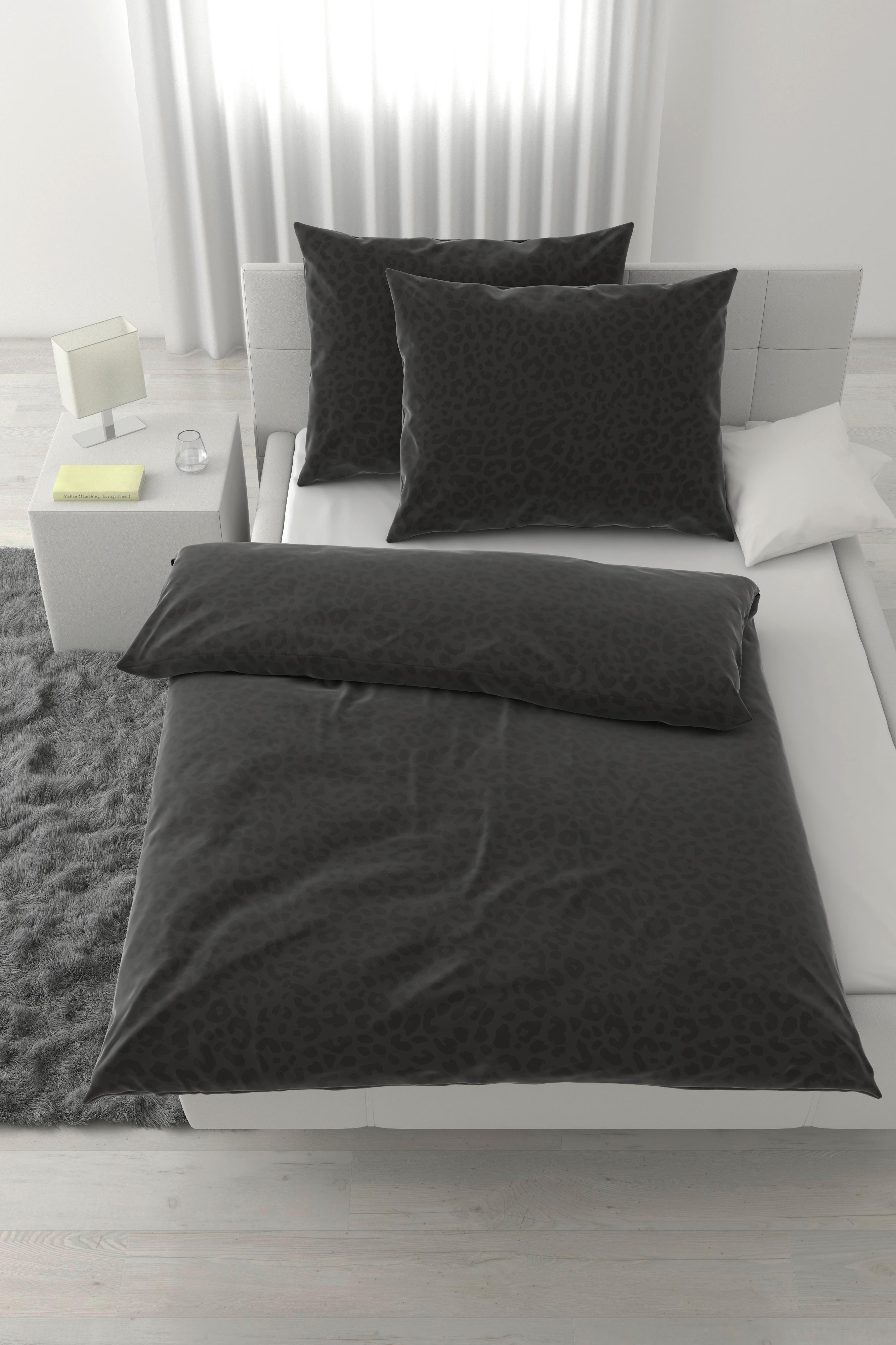 Lenjerie de pat Animal,cca. 200x220/2x50x70 cm - negru, Konventionell, textil (200/220cm) - Mömax