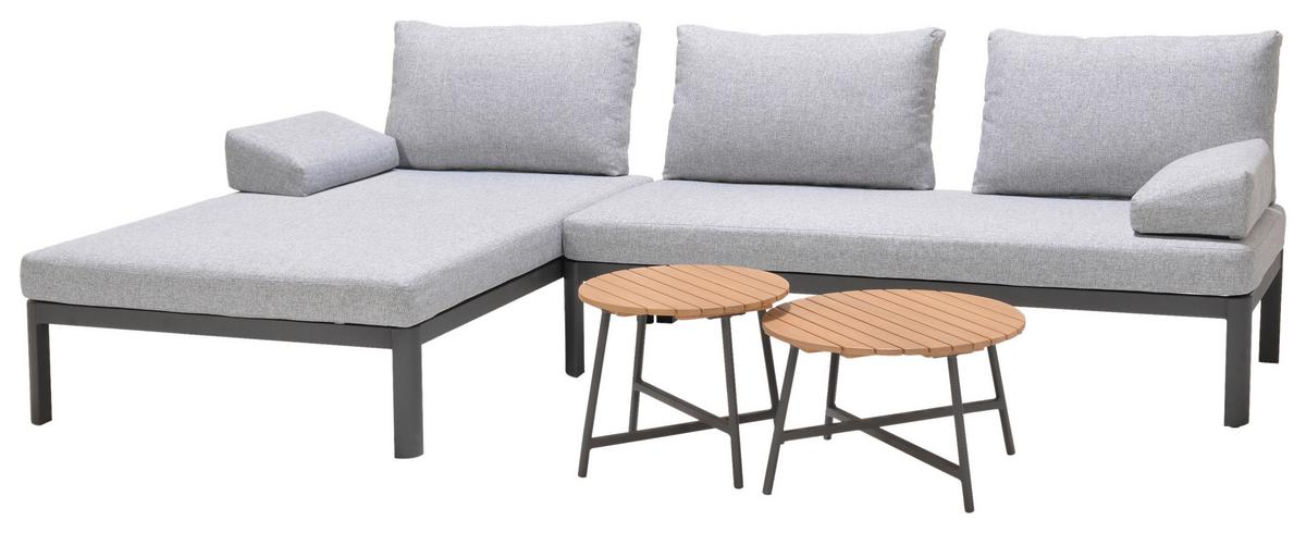 SOFA TARASOWA BERLIN - antracytowy/jasnoszary, Design, metal/tkanina (275/140cm) - Ambia Garden