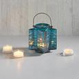 Teelichthalter Celine - Blau/Schwarz, MODERN, Glas/Metall (18/17,33cm) - MÖMAX modern living