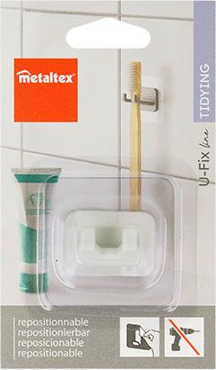 Öntapadós Akasztó Clever - műanyag (7/7/3cm) - Metaltex