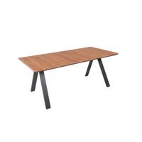Gartentisch Davina Teak - Anthrazit/Braun, Basics, Holz/Metall (90/74/180cm) - Gardenson