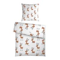 Bettwäsche Timba Weiß ca. 135x200cm - Hellbraun/Weiß, Textil (135/200cm) - Mömax