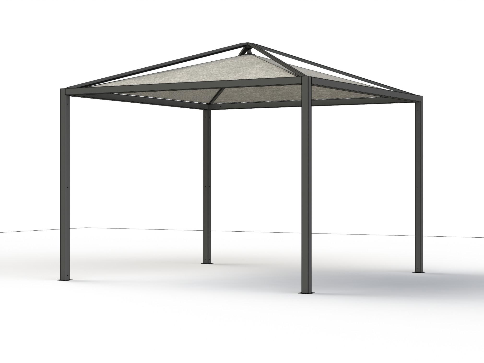 PAWILON COMUNA DACHBEZUG - kolor srebrny, Basics, tkanina (300/300cm) - Siena Garden