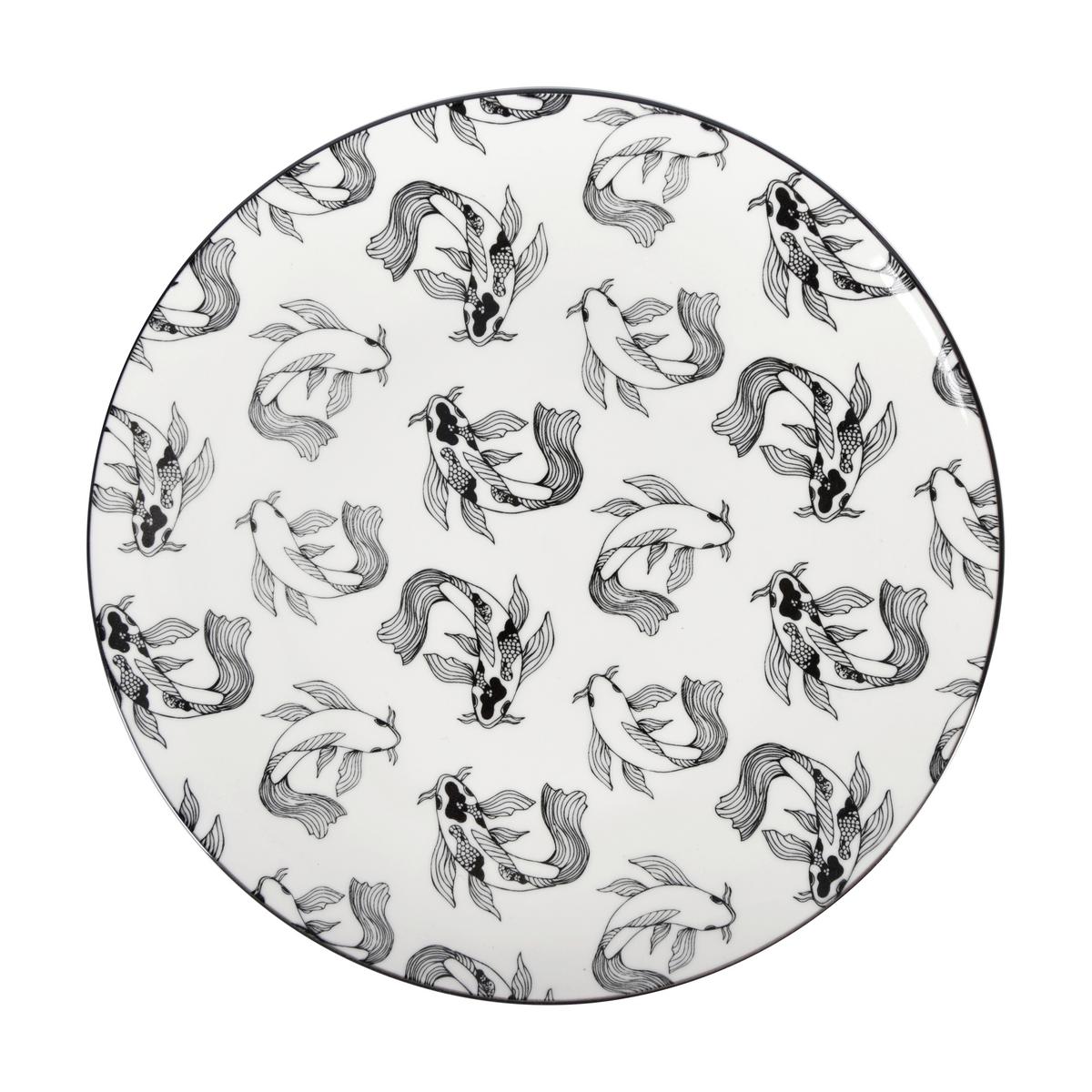 Speiseteller Shiva aus Porzellan Ø ca. 27cm - Schwarz/Weiß, LIFESTYLE, Keramik (27/2,5cm) - Mömax