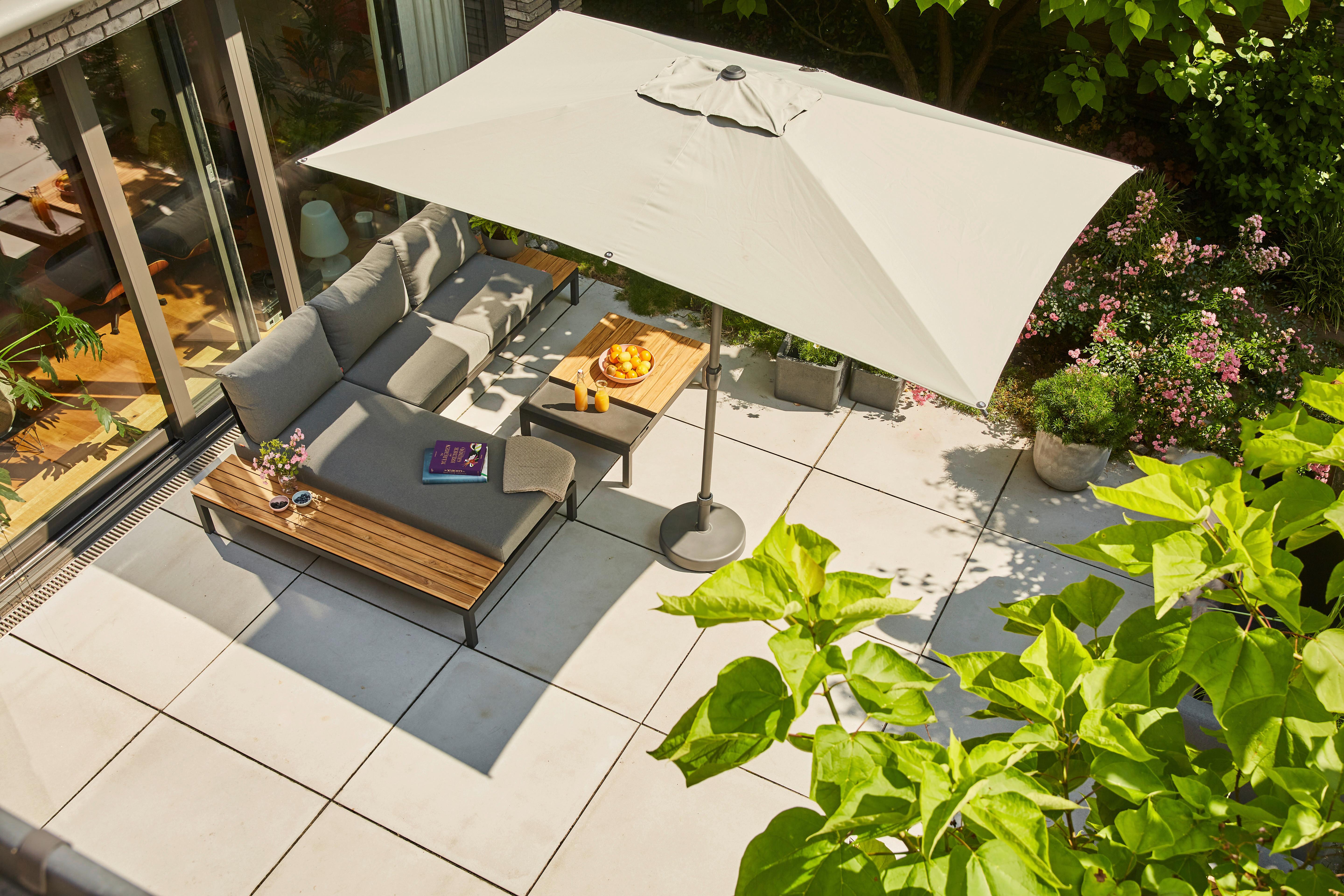 LOUNGEGARNITUR N12886 - Anthrazit/Teakfarben, KONVENTIONELL, Holz/Kunststoff - Siena Garden