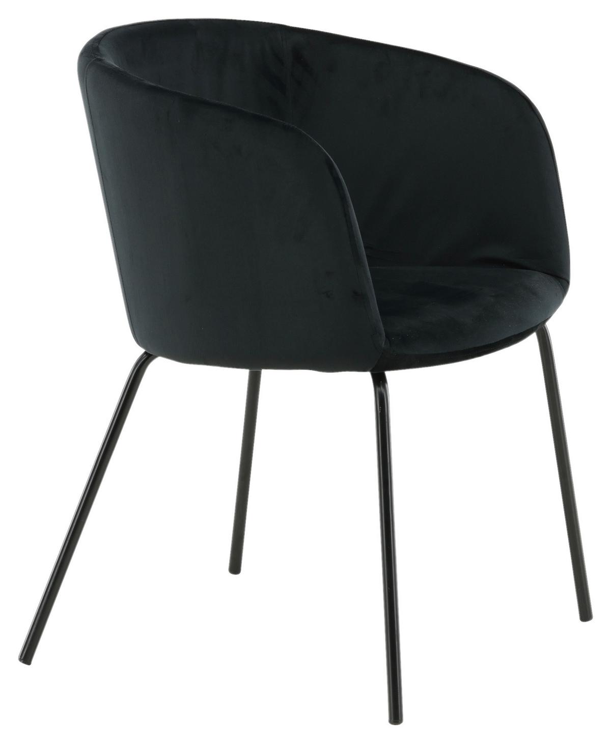 Stuhl Berit ca. 55x78x55 cm Schwarz - Schwarz, KONVENTIONELL, Holz/Kunststoff (55/78/55cm) - Livetastic