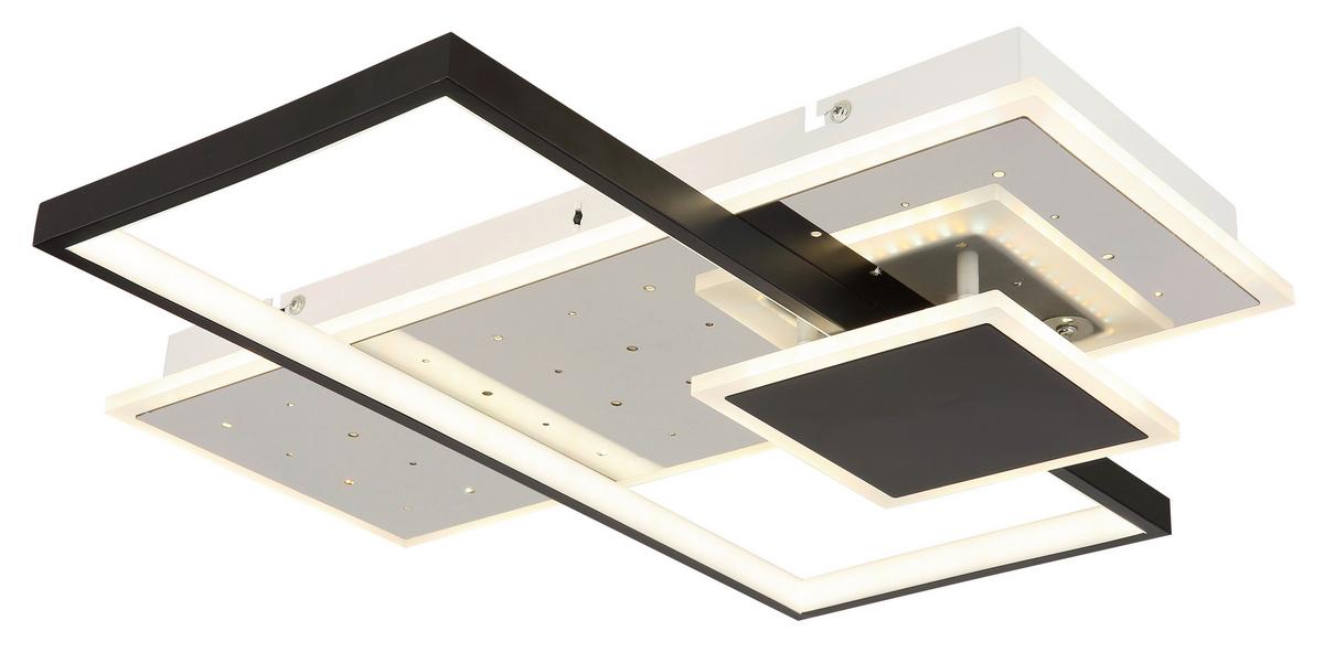 LED-DECKENLEUCHTE 67146 - Weiss/Opal, Design, Kunststoff/Metall (50/50/7,2cm) - Globo