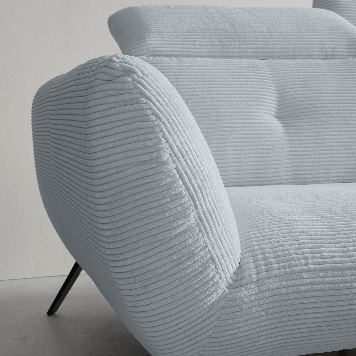 Wohnlandschaft Seattle Silberfarben - Silberfarben/Schwarz, MODERN, Holzwerkstoff/Textil (301/196cm) - Premium Living