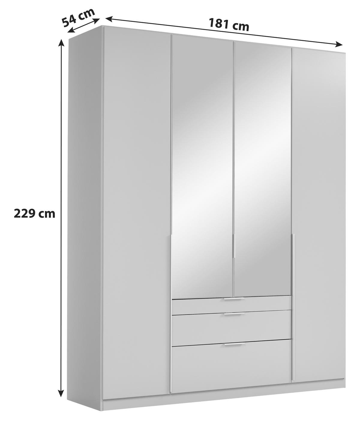 Dulap cu uși rotative ALABAMA - argintiu/gri deschis, Modern, material pe bază de lemn (181/229/54cm)