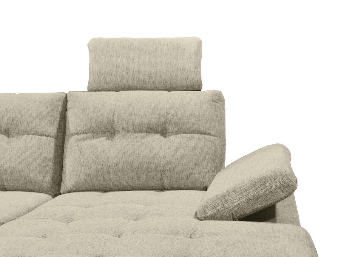 Wohnlandschaft Durban U ca. 218x324x170 cm Beige - Beige/Schwarz, KONVENTIONELL, Kunststoff/Textil (218/324/170cm) - MID.YOU