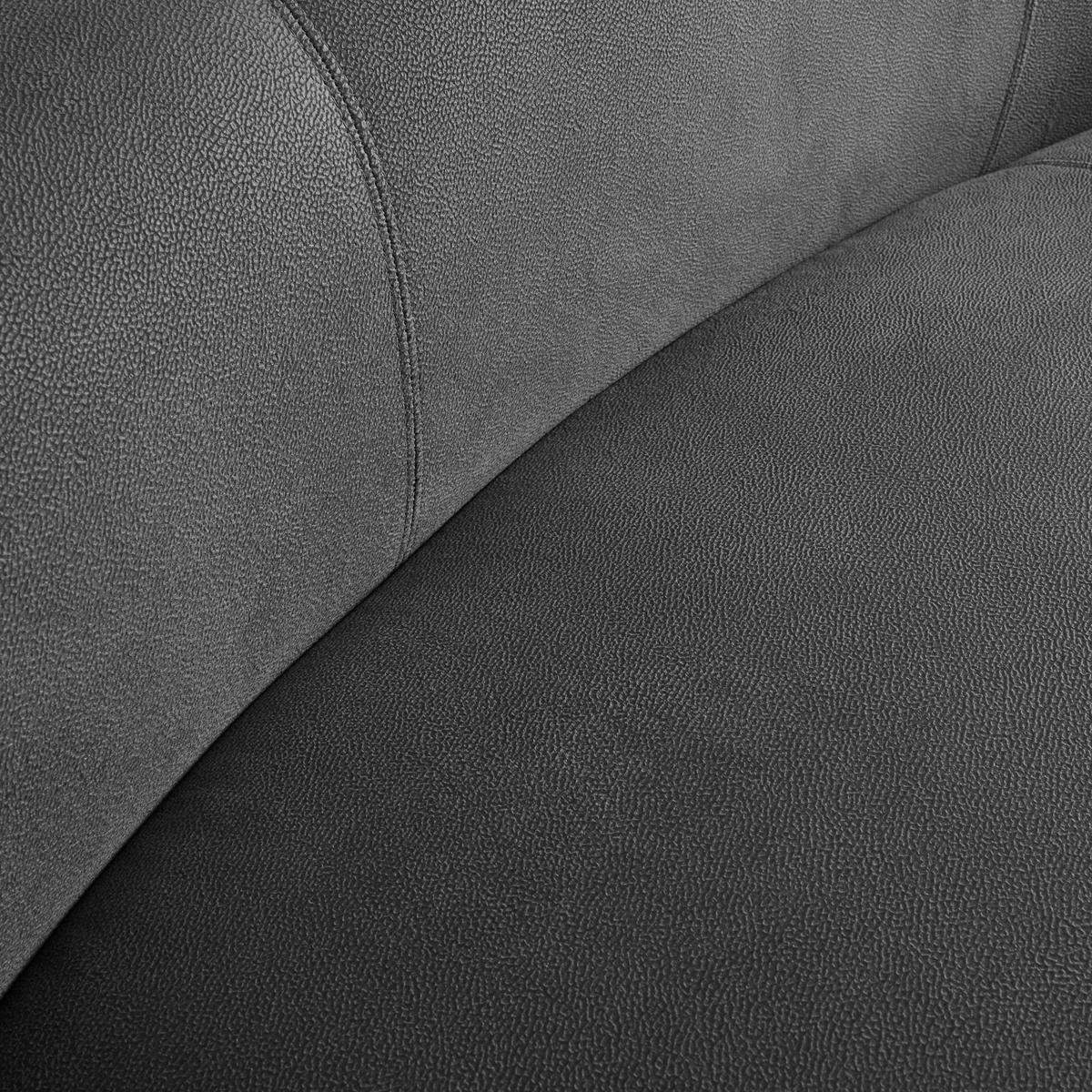 Bigsofa Damaris Grau Samt - Dunkelgrau/Schwarz, MODERN, Holz/Kunststoff (230/75/100cm) - Bessagi Home