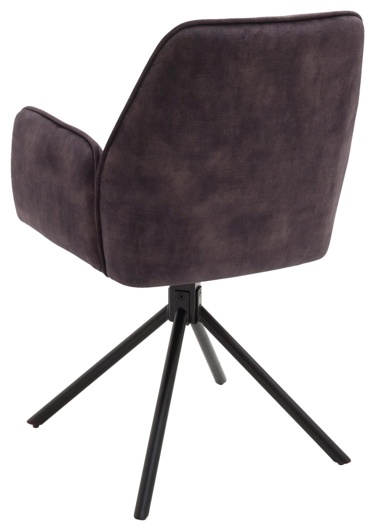 Armlehnstuhl Ottawa Anthrazit/Schwarz - Anthrazit/Schwarz, Modern, Textil/Metall (60/89/64cm) - Premium Living