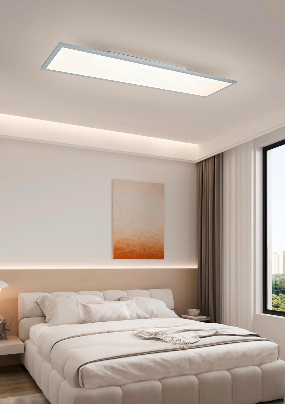 Led Mennyezeti Lámpa Cornelius - ezüstszínű/fehér, Modern, műanyag/fém (120/30/7,5cm) - Mömax