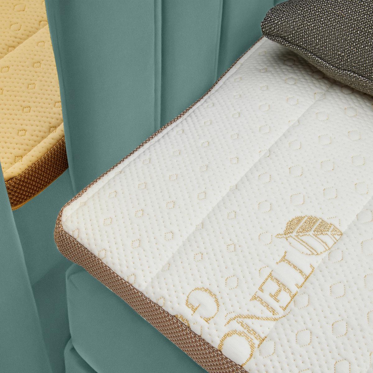 PAT BOXSPRING MINOLA GOLD EXKLUZIV - turcoaz, Konventionell, textil (160/200cm) - Premium Living