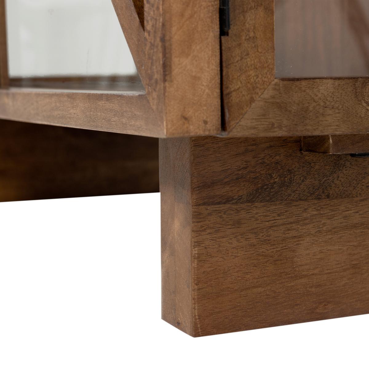 Vitrine Kella Dunkelbraun B: 100 cm - Dunkelbraun, Design, Glas/Holz (100/132/44cm) - Livetastic
