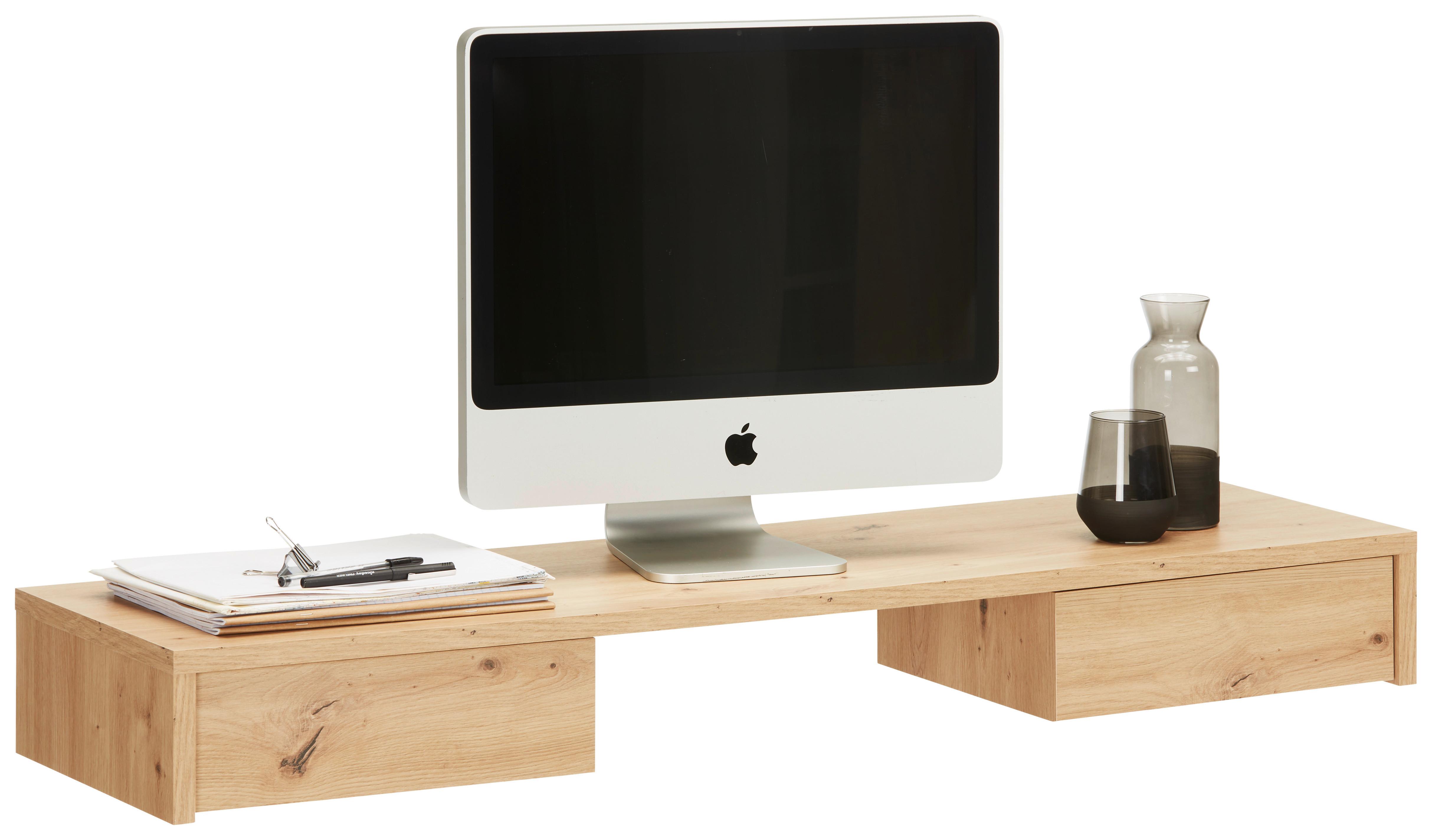 Íróasztal Rátét Mister Office - Tölgyfa, modern, Faalapú anyag (120/14/31cm) - Modern Living