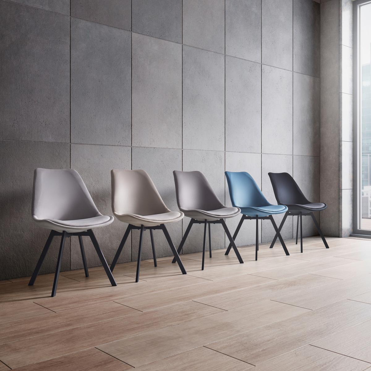 KRZESŁO MIA - jasnoszary/czarny, Modern, metal/tkanina (45/84/55cm) - Bessagi Home